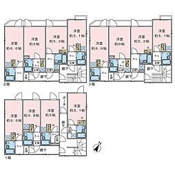 カーサノーベル ワンルームの間取図画像