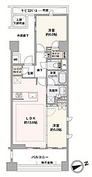 デュオヒルズ妙蓮寺 2LDKの間取図画像