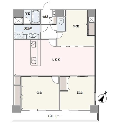 間取り ライオンズマンション川崎貝塚 6階/-