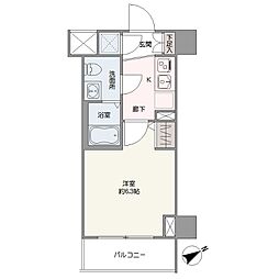 LEXE梶ヶ谷 1Kの間取り