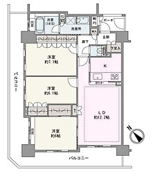 クリオ川崎追分壱番館 3LDKの間取図画像