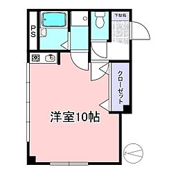 リッチフィールドイン川間 1階ワンルームの間取り