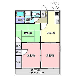 グリーンヒル七光台 3DKの間取図画像