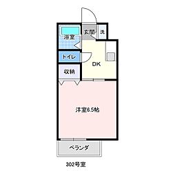 川間TMビル 1DKの間取図画像