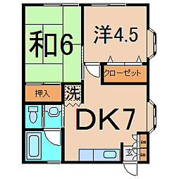 エステートピアHT 2DKの間取図画像