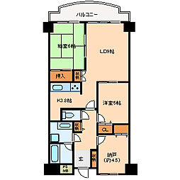 ライオンズマンション湯河原 2SLDKの間取図画像
