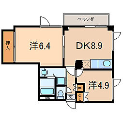 ビヨンドビル 2DKの間取図画像
