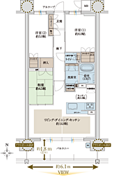 グランディレジデンス和歌山三木町 3LDKの間取図画像