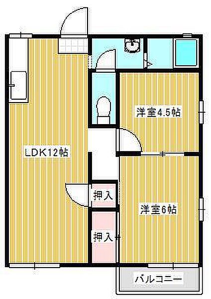 メゾンやまひこC　2階 201｜栃木県足利市山川町(賃貸アパート2LDK・2階・48.36㎡)の写真 その2