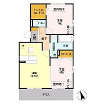 クレディ　Ａ 101 ｜ 栃木県足利市鹿島町（賃貸アパート2LDK・1階・58.37㎡） その2