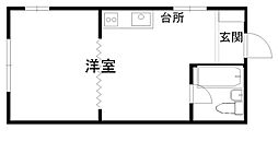 メゾン大正町 1DKの間取図画像