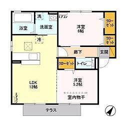 ヴィーガ 2LDKの間取図画像