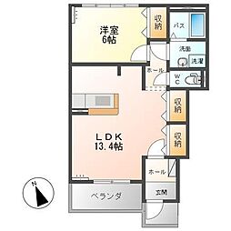 アクアサイド 1LDKの間取図画像