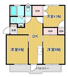 メゾンK・M 3DKの間取図画像