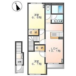 リバレイン 2LDKの間取図画像