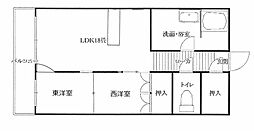 グリーンハイツ 2LDKの間取図画像