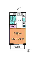 ベアヴァレイ田園調布 1Kの間取図画像