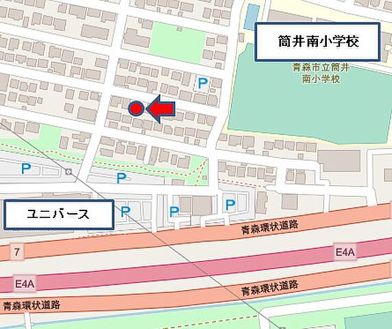 地図 青森市大字筒井字八ツ橋1404-3