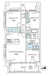 ライトテラス世田谷砧 3階3LDKの間取り