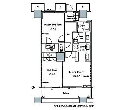 THE TOKYO TOWERS MIDTOWER 27階2LDKの間取り