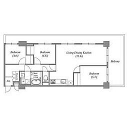 レジデンス多摩川西六郷 3階3LDKの間取り