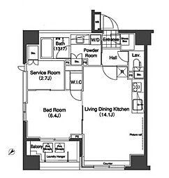 コンフォリア日本橋人形町 9階1SLDKの間取り