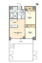URBANLINK護国寺 1階2LDKの間取り