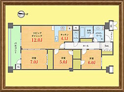 ルフォン世田谷 3LDKの間取図画像