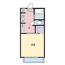 JR仙山線 東北福祉大前駅 徒歩10分の賃貸アパート 2階1DKの間取り