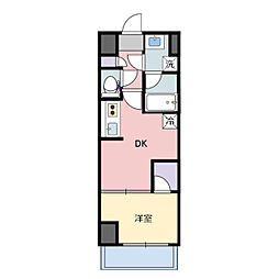 ガーデンロッジ4 1DKの間取図画像