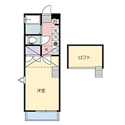 ヴェルジェ中山 1Kの間取図画像