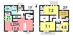 富木島町新長口　中古戸建 4SLDKの間取り