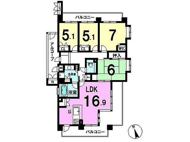 間取り リビオ上名和A棟 1階/-