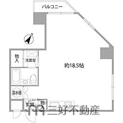 チュリス川端 ワンルームの間取図画像