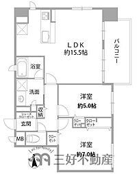 藤和シティコープ平尾駅前 2LDKの間取図画像