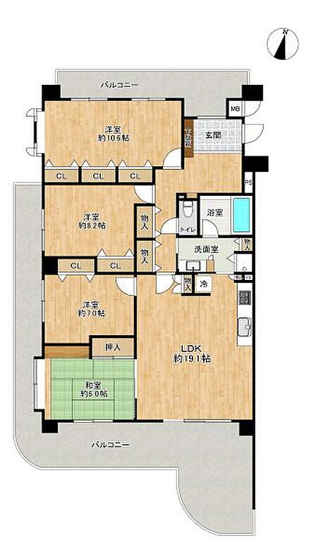専有面積約120平方メートル・角部屋