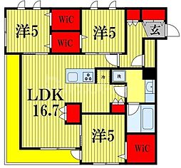 セラ　ルシャト船橋 2階3LDKの間取り