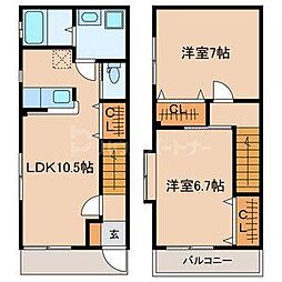 プラムガーデンE 2LDKの間取図画像