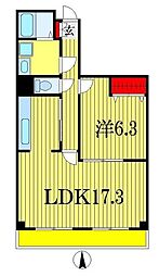 グランシャリオ 1LDKの間取図画像