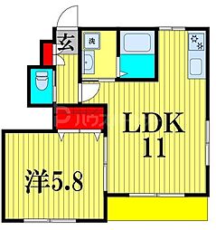 グランベールS6 1LDKの間取図画像
