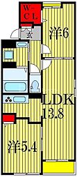 ボヌール 2LDKの間取図画像