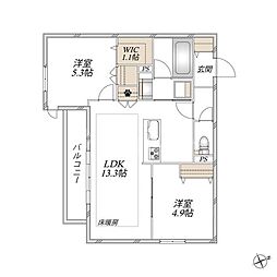 Sun Zem 2LDKの間取図画像