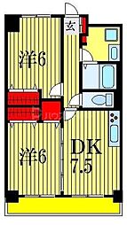 ミュウ 2DKの間取図画像