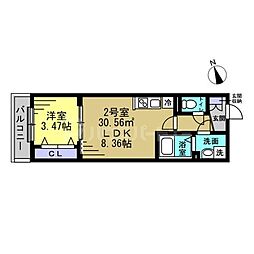 YSA薬園台 1LDKの間取図画像