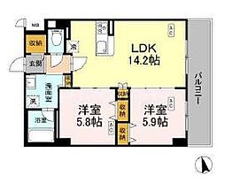 カスタリア西船橋II 2LDKの間取図画像