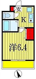 ミリアビタNo.5 1Kの間取図画像