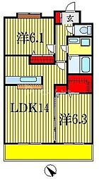 オリーブコート塚田 2LDKの間取図画像
