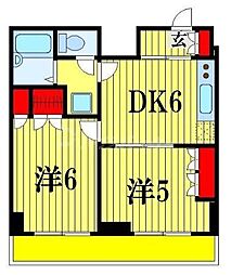 ベイステート安間 2DKの間取図画像