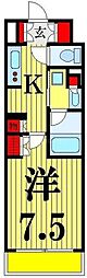 BPRレジデンス本八幡 1Kの間取図画像