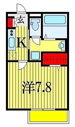 ウッドホーククラブ 1Kの間取図画像